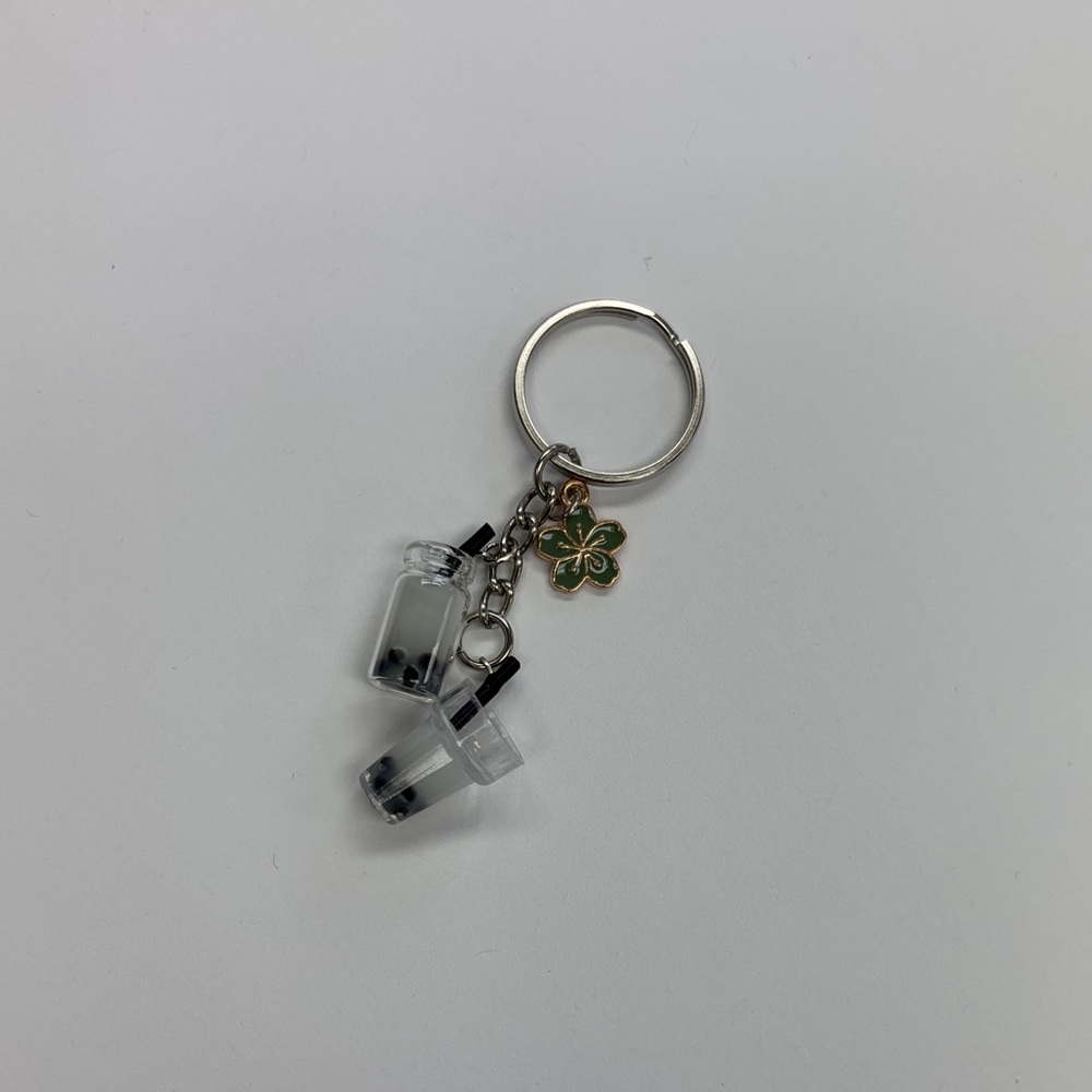 Clear Keychain with Clover Charm